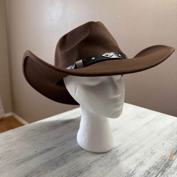 Brown Cowboy Hat with Band - Picture 1 of 7